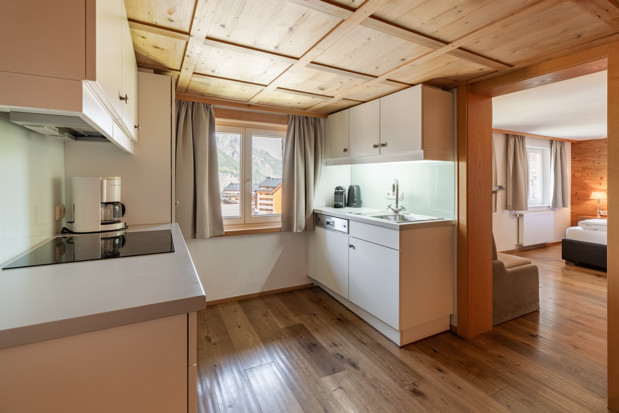 Küche im Apartment Gämsle